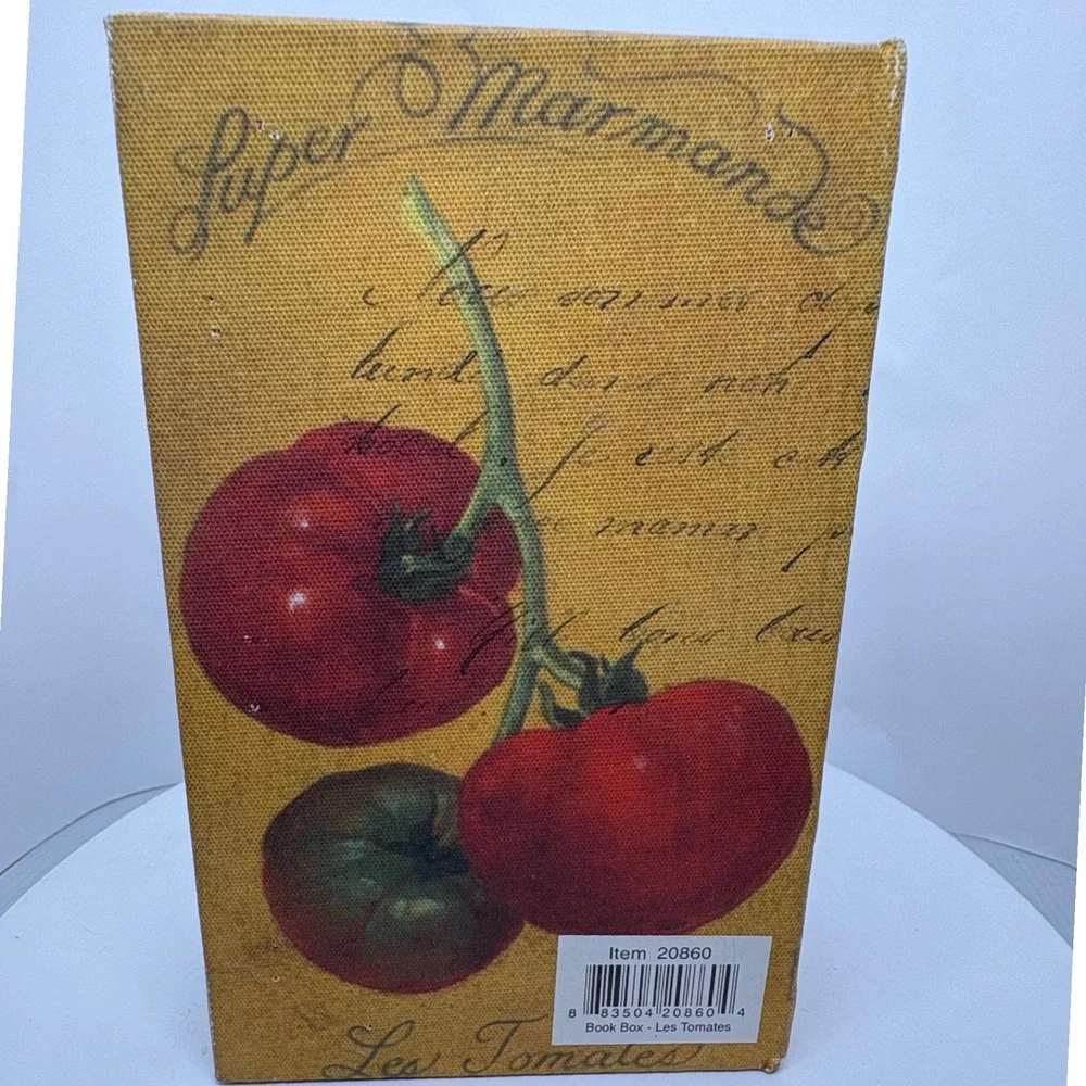 Decorative Book Box Tomato Marmalade Kitchen Storage Keepsake Hidden Compartment